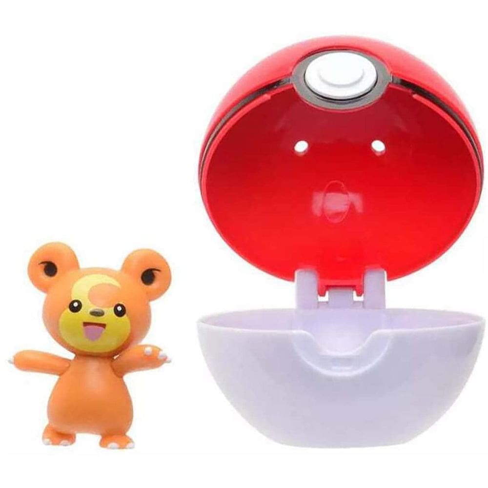 Conjunto de bolas de pôquer Pokémon Clip N Go com ursinhos de pelúcia e poke ball de 5 cm
