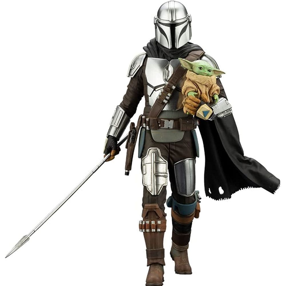 Estátua Kotobukiya Star Wars The Mandalorian e Grogu ARTFX+