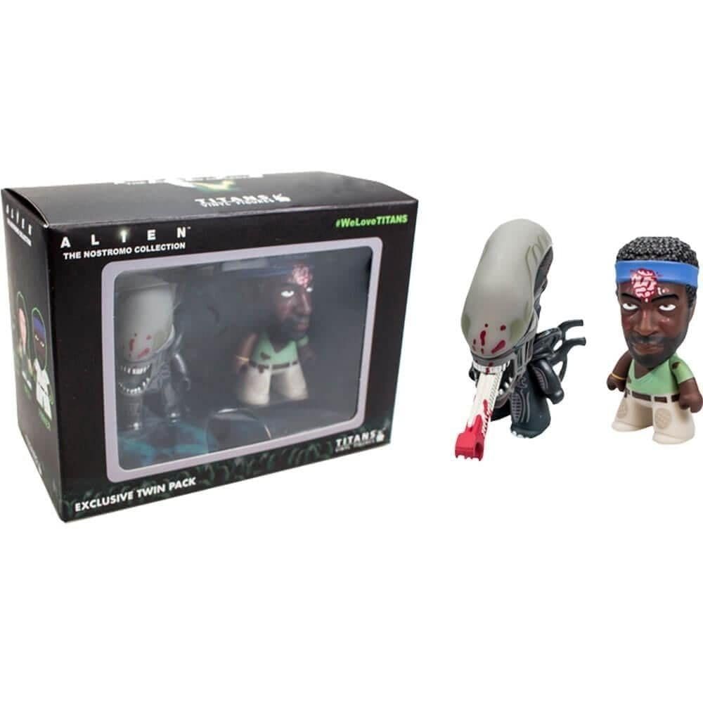 Boneco de vinil Titan Merchandise Alien Titans Bloody Parker e Bloody Alien 3 (pacote com 2)