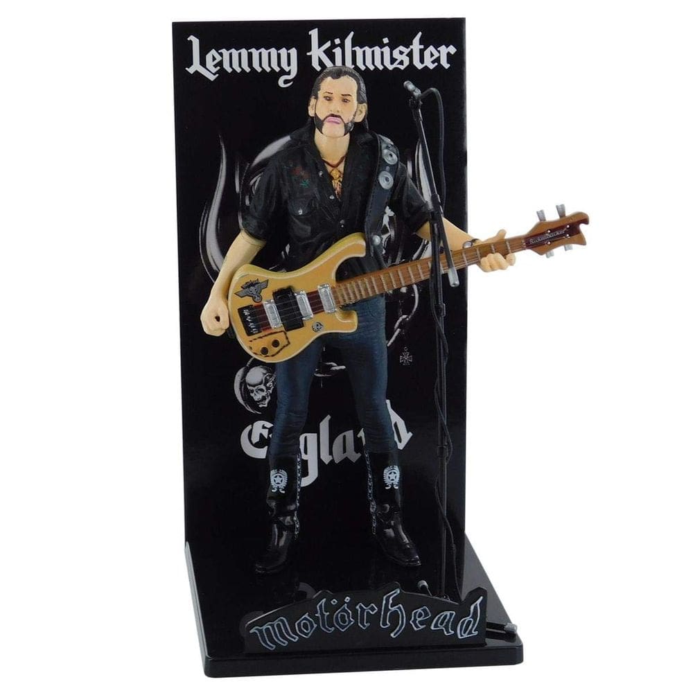 Boneco de ação Toynk Motorhead Lemmy Kilmister com guitarra de 6,25 polegadas
