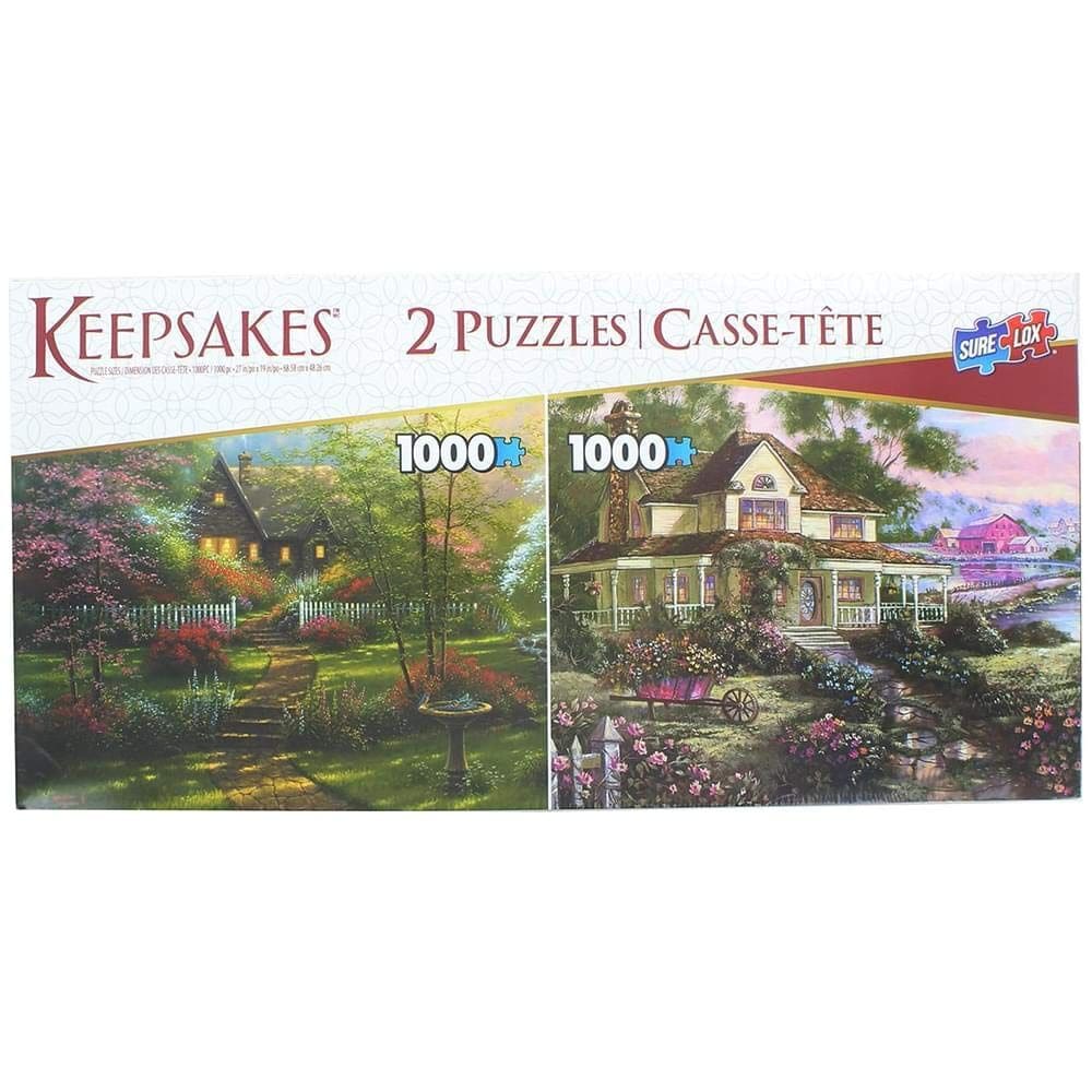 Quebra-cabeças Sure-Lox Keepsakes 1000 peças A Country Welcome & Dogwood Cottage