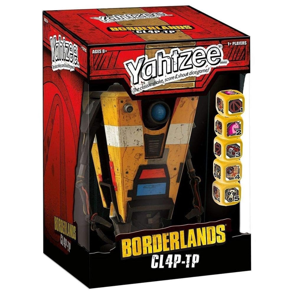 Jogo USAPOLY Yahtzee Borderlands CL4P-TP com copo personalizado