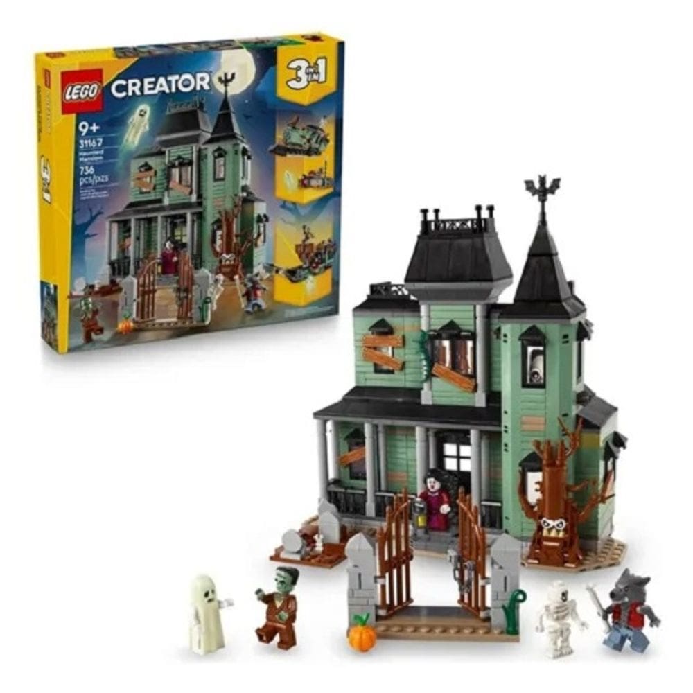 Lego 31167 Creator 3 em1 - Trem , Navio e Mansão Assombrada – 736 peças