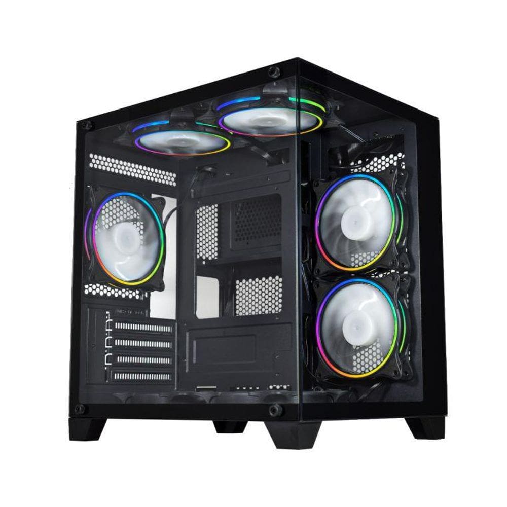 Gabinete Gamer Aquário K-Mex CG-0305 Micro Preto Sem Fonte