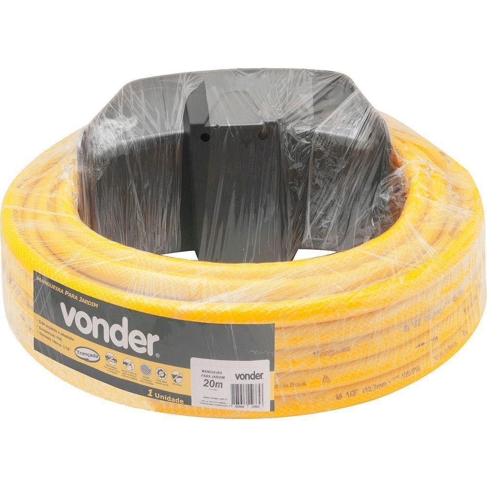 Mangueira Jardim 1-2 Amarela Super Flexível Suporte Vonder