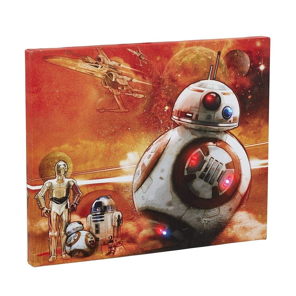 Brinquedos subterrâneos para arte de parede em tela Star Wars BB-8 com luz