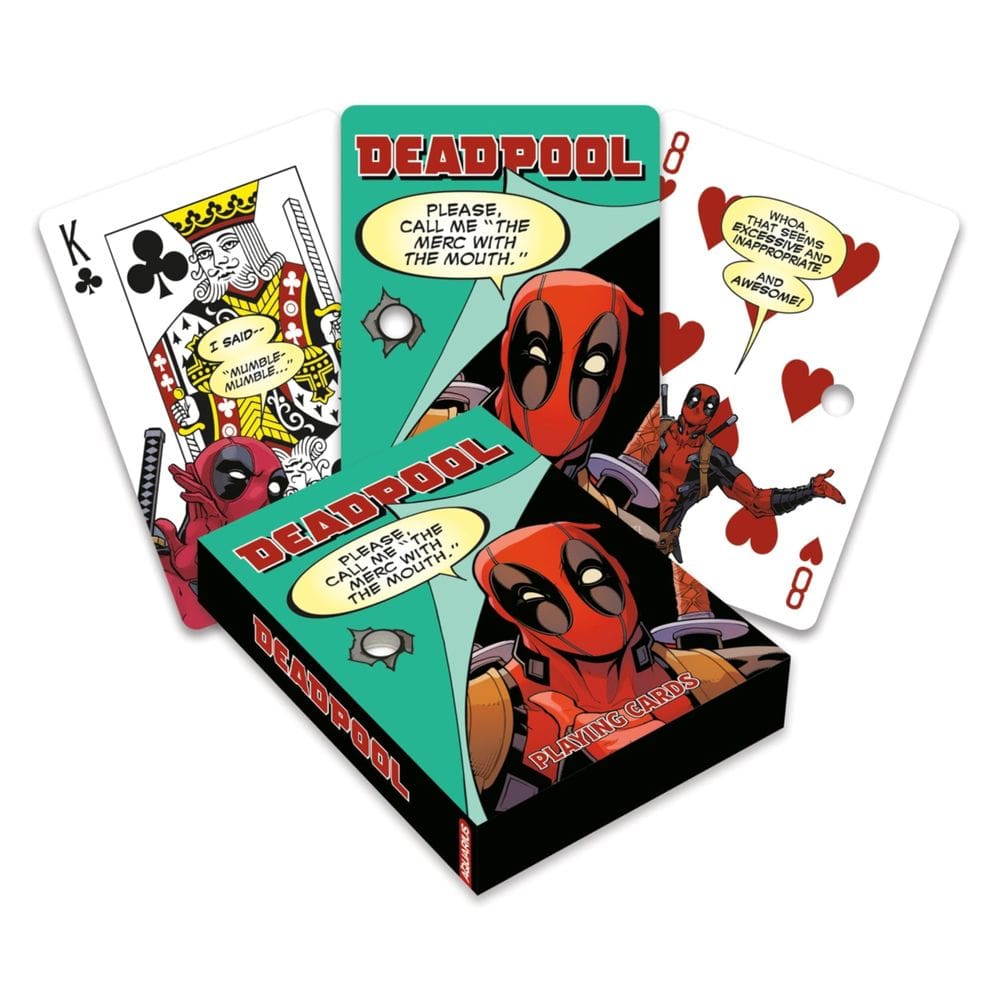 Baralho de cartas AQUARIUS Deadpool Quotes Deck oficialmente licenciado