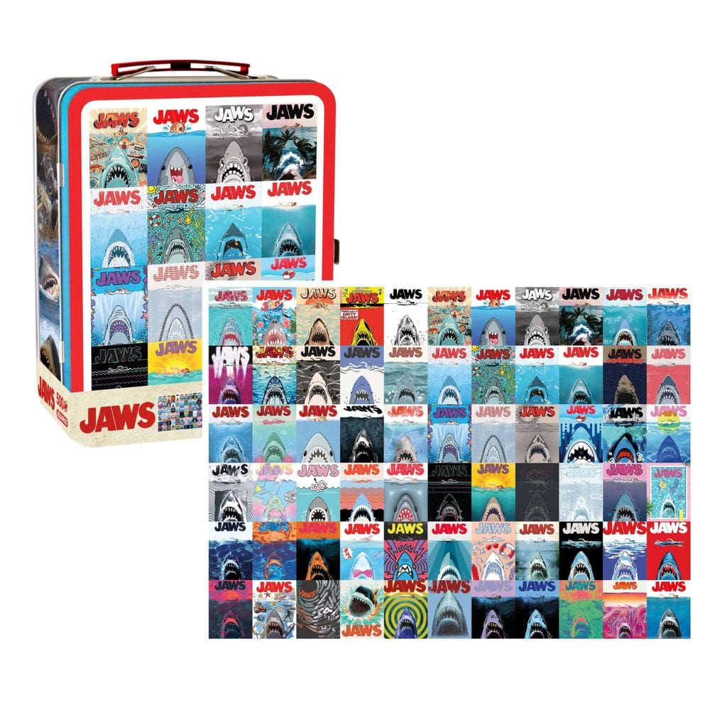 Quebra-cabeça AQUARIUS Jaws 50th Anniversary 500 peças com caixa de diversão