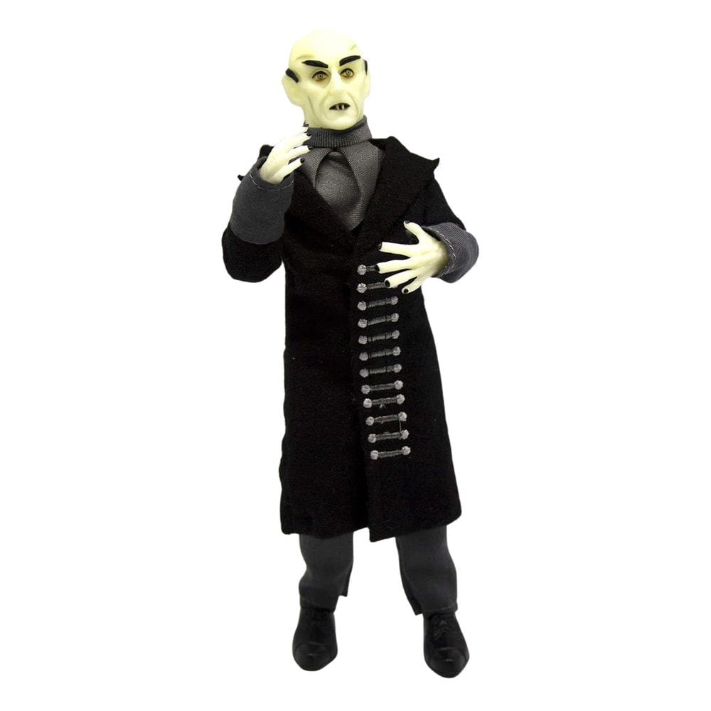 Boneco de ação Mego Glow in The Dark Nosferatu 8” com casaco preto