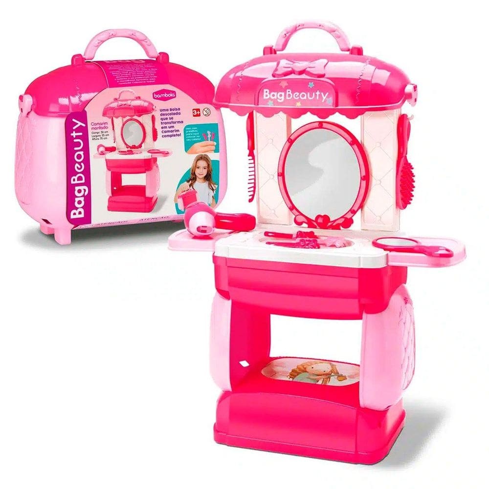 KIT Salão de Beleza 17 Peças Infantil com Maleta - Tudo em Caixa