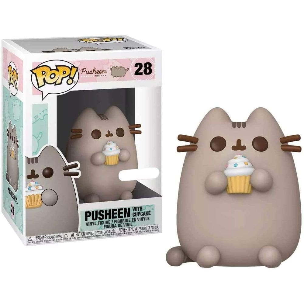 Boneco de vinil Funko POP! Pusheen The Cat #28 com cupcake