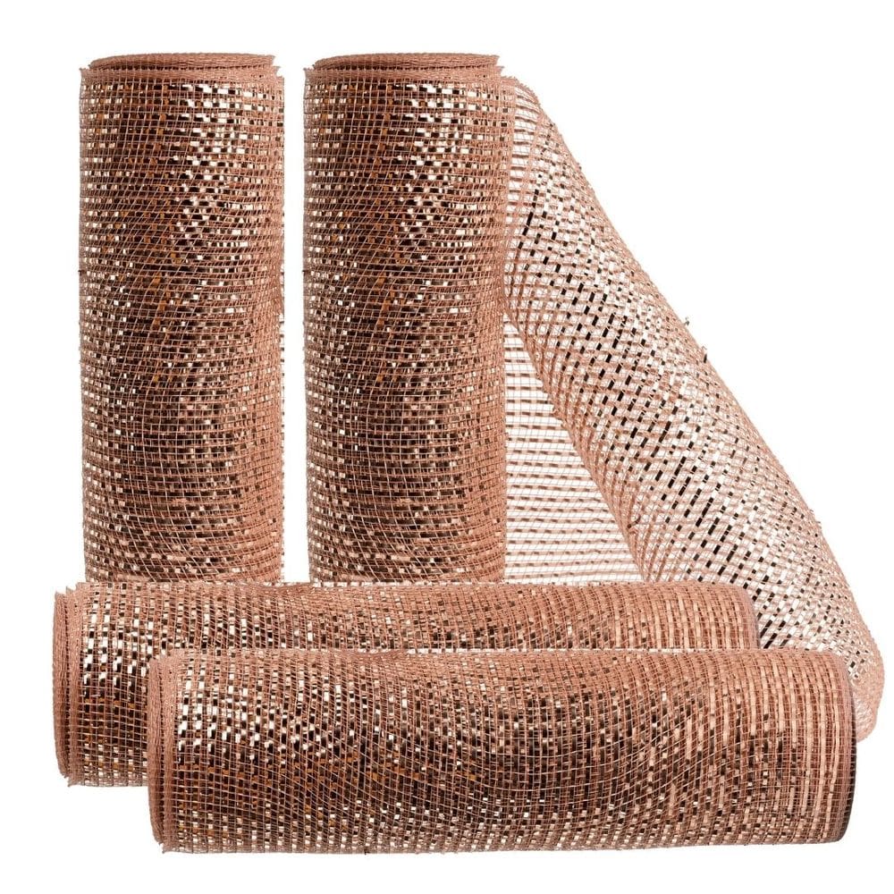 Kit 4 Telas Decoração Natal Fita Larga 25cm x 5 metros Rosê Gold - Magizi