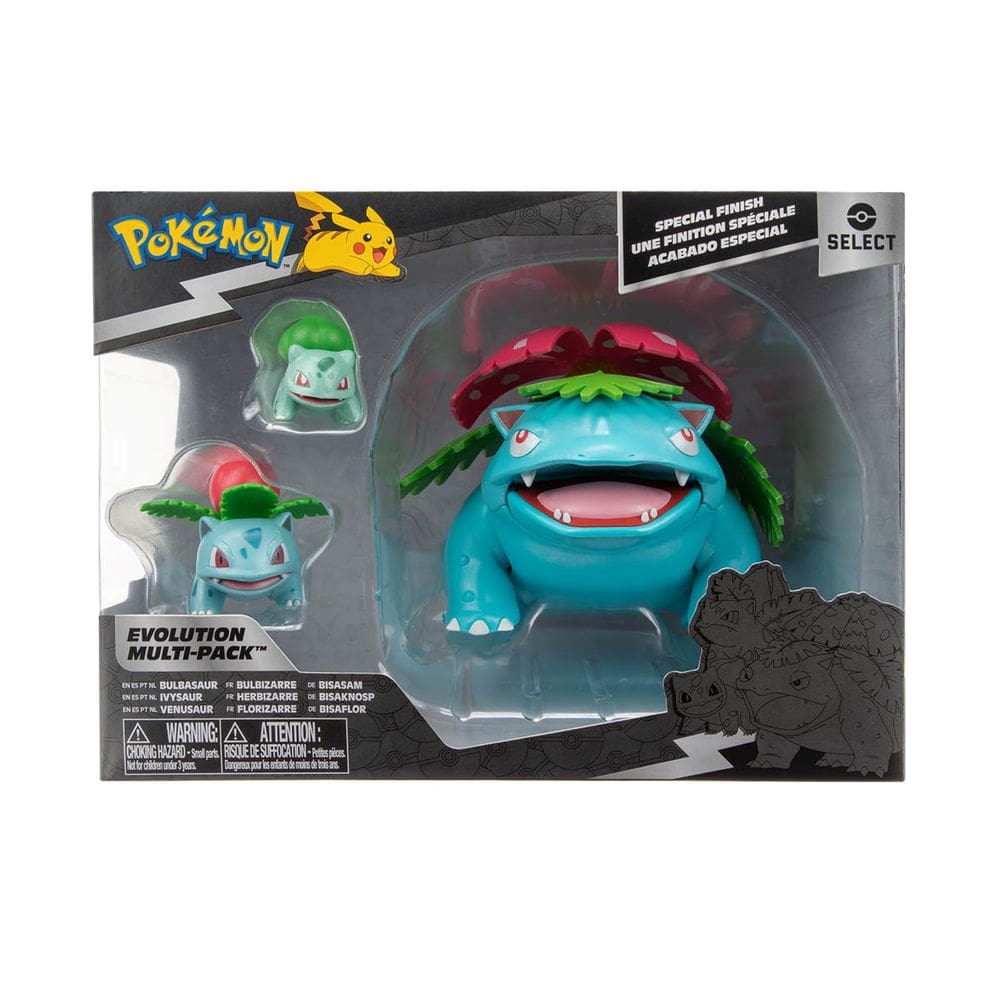 Pokemon Pack De Evolução 3 Bonecos Bulbasauro, Ivysaur E Venusaur