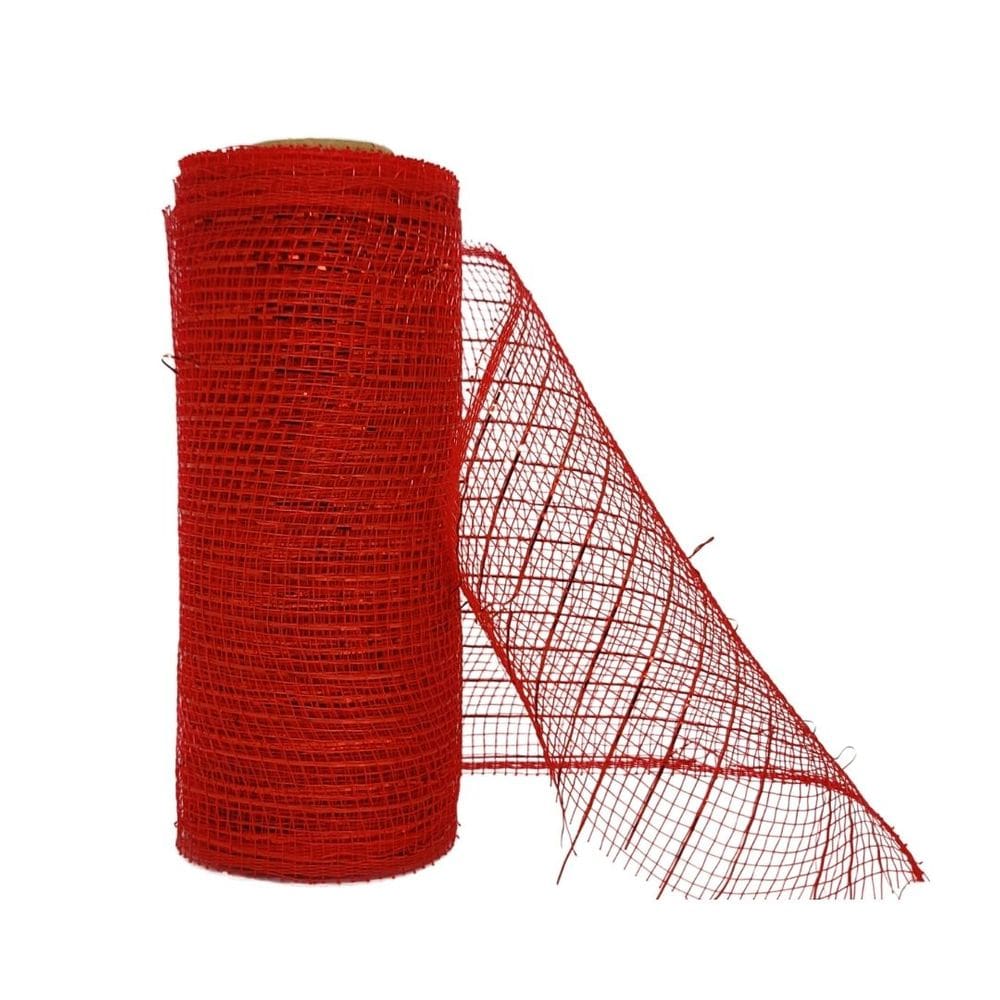 Tela Decorativa Natal Fita Malha Tule Vermelho 15cm x 5 metros – Magizi