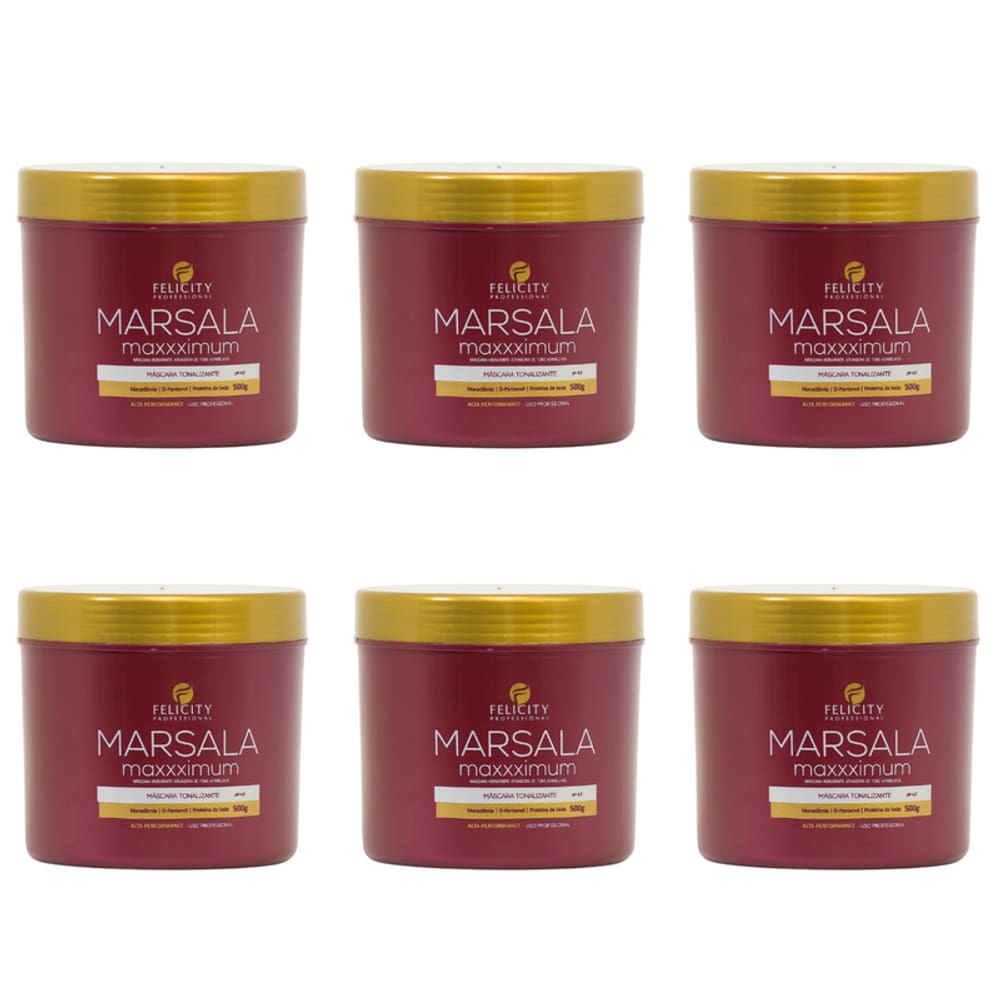 Kit Com 6 Mascara Tonalizante Marsala Felicity 500g