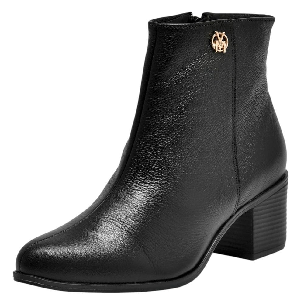 Bota Feminina Cano Baixo Conforto Leve Couro Via Marte