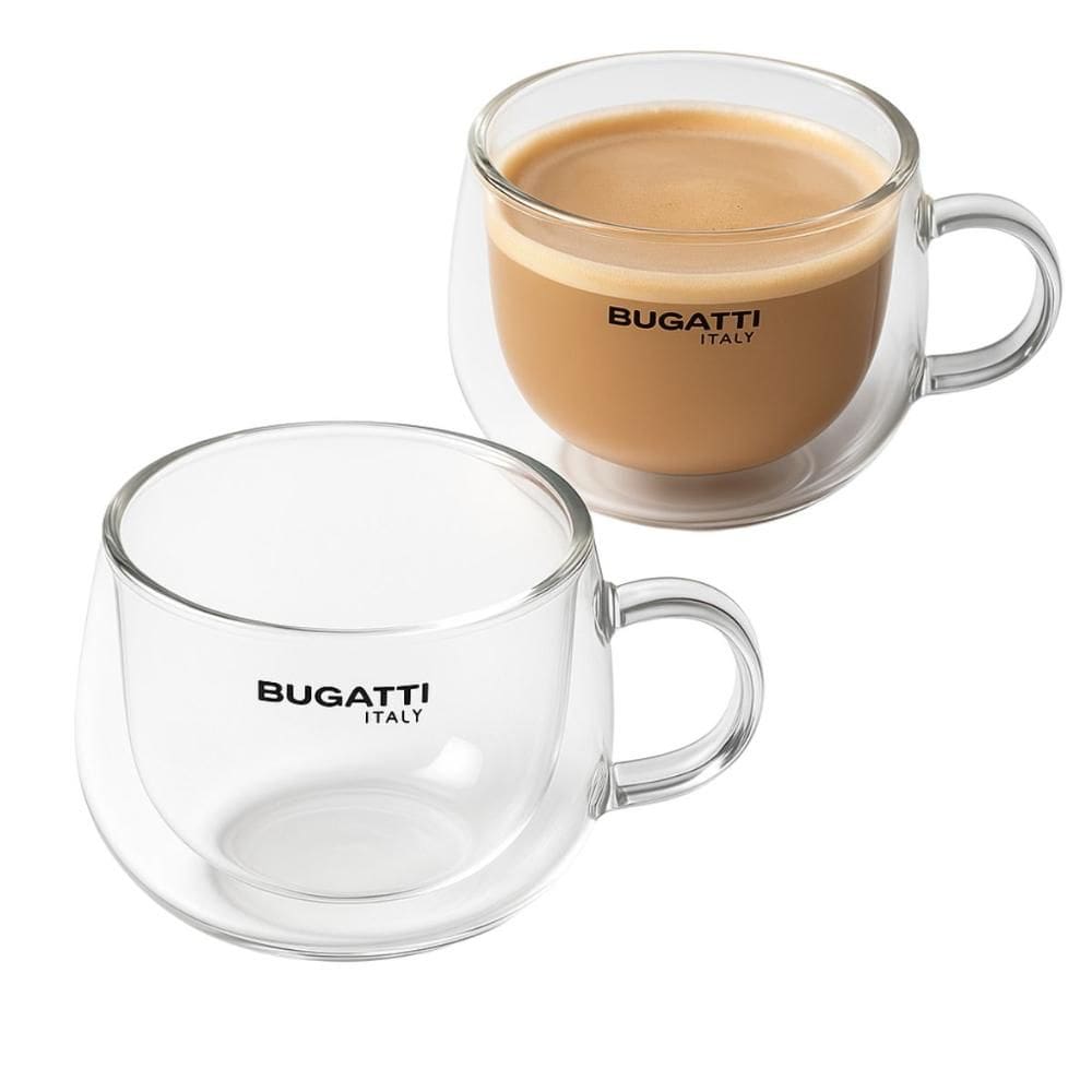 Conjunto 2 Xícaras Chá Parede Dupla com Alça 200ml Bugatti