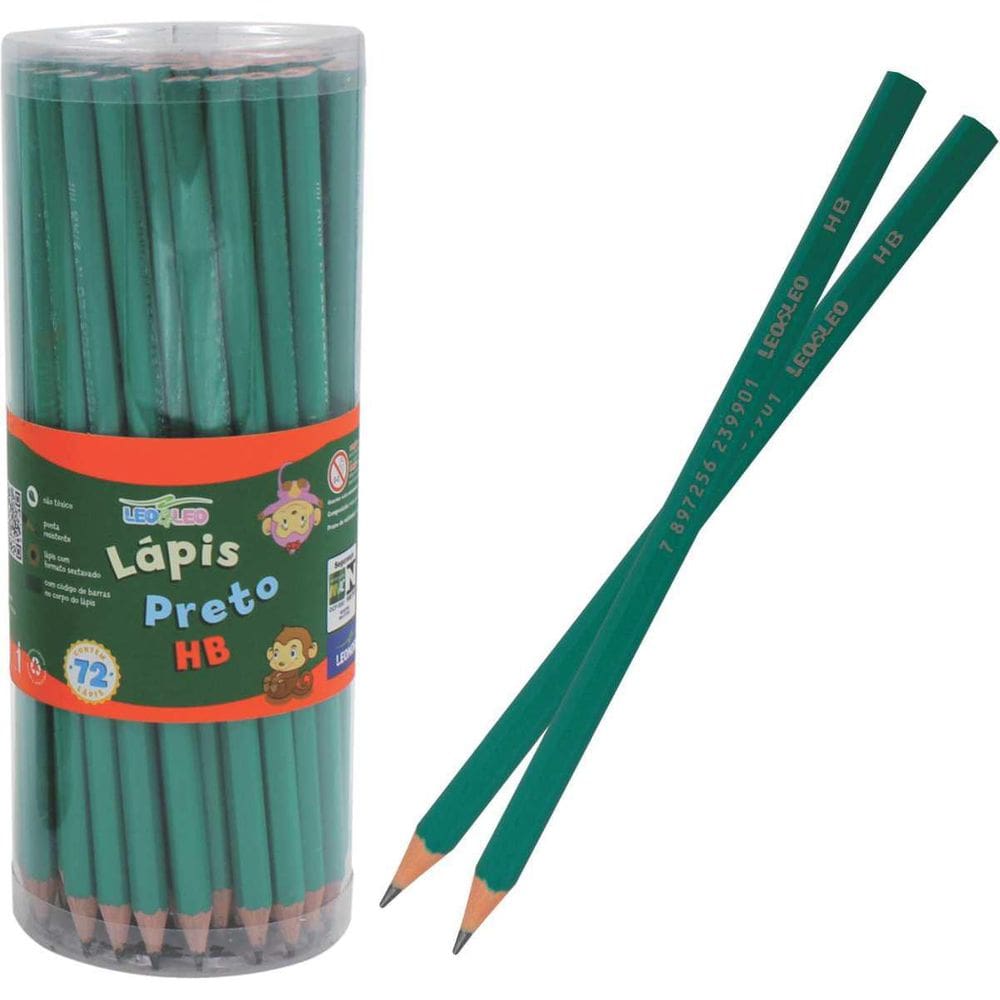 Lápis Preto Sextavado Verde Hb