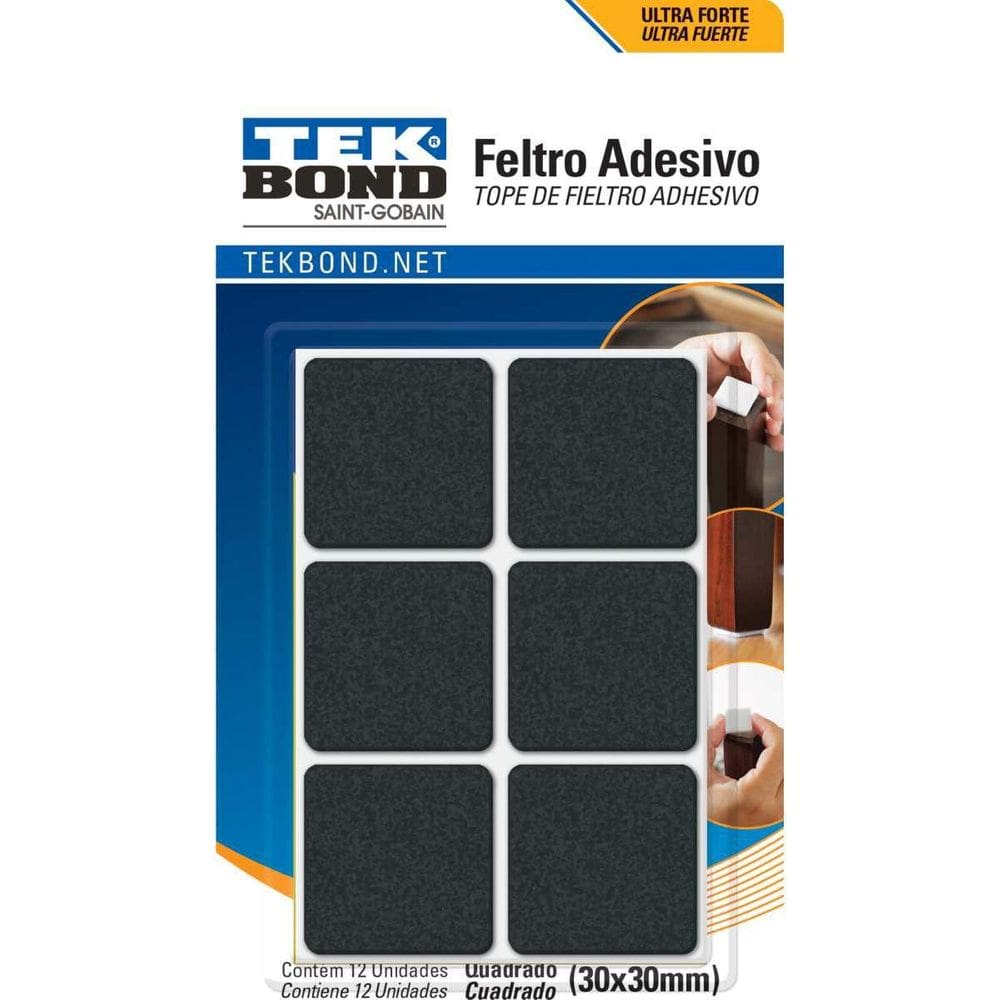 Feltro Adesivo Quadrado 30Mm P