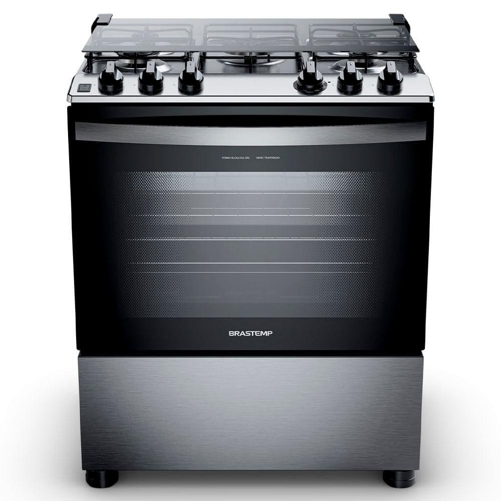 Fogão de Piso Brastemp de 05 Bocas com Turbo Chama e Grill Inox - BFS5GDR