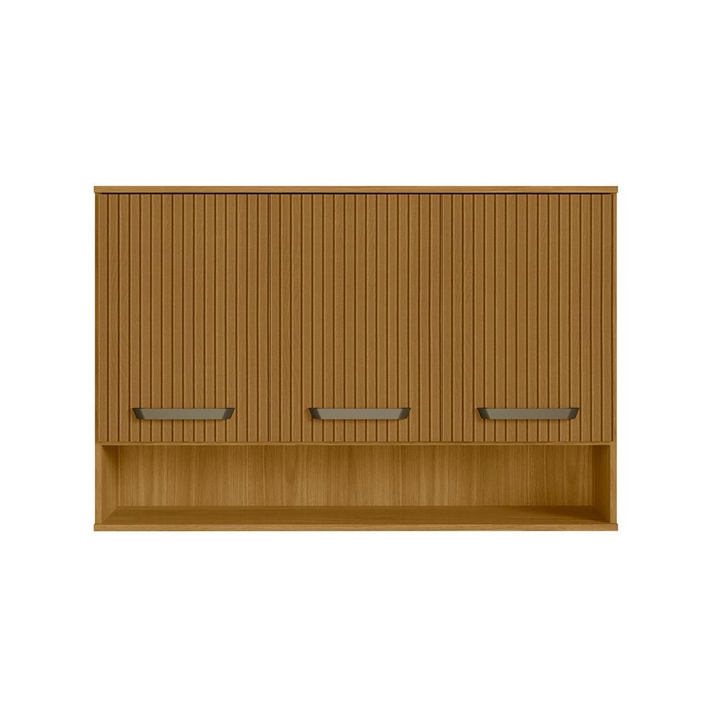 Armário Triplo 120cm 3 Portas Criare Freijo Ripado - SSX Multicoisas