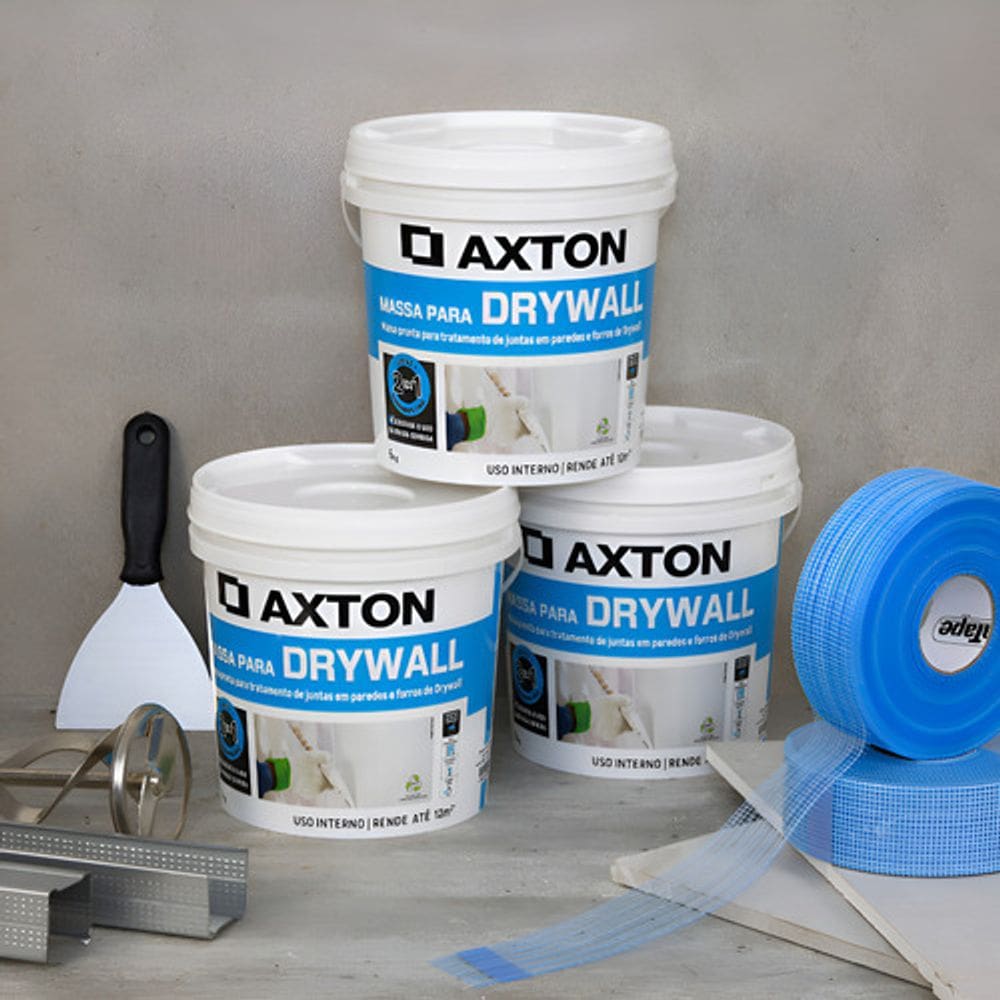 Massa Para Drywall 6 Kg Axton  2 Em 1, Pronta Para Uso