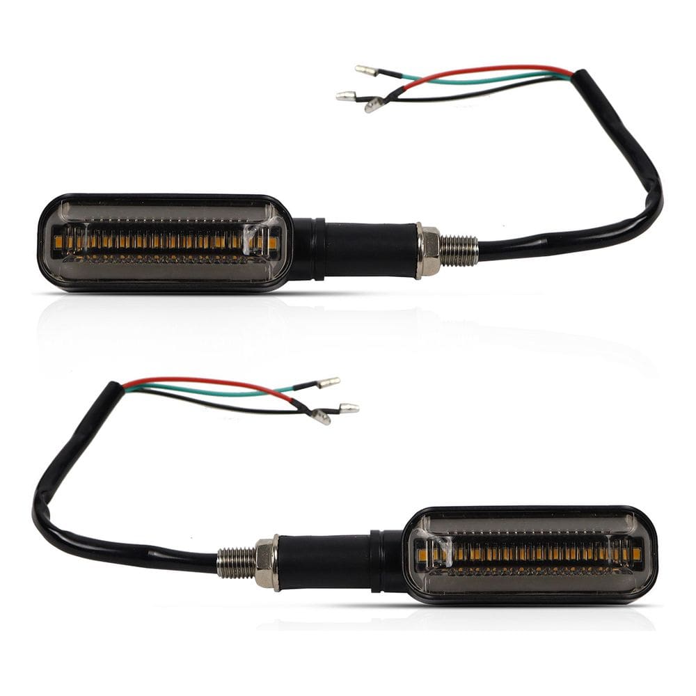 Par Pisca Led Moto Universal Retangular 12v 5w 1500lux Ambar