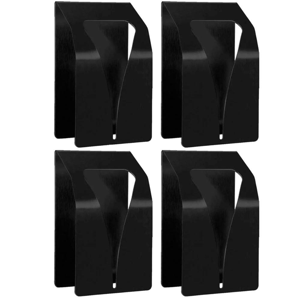 4 Ganchos Inox Preto 5x8cm Penduradores de Toalha Mini Organize Masutti Copat