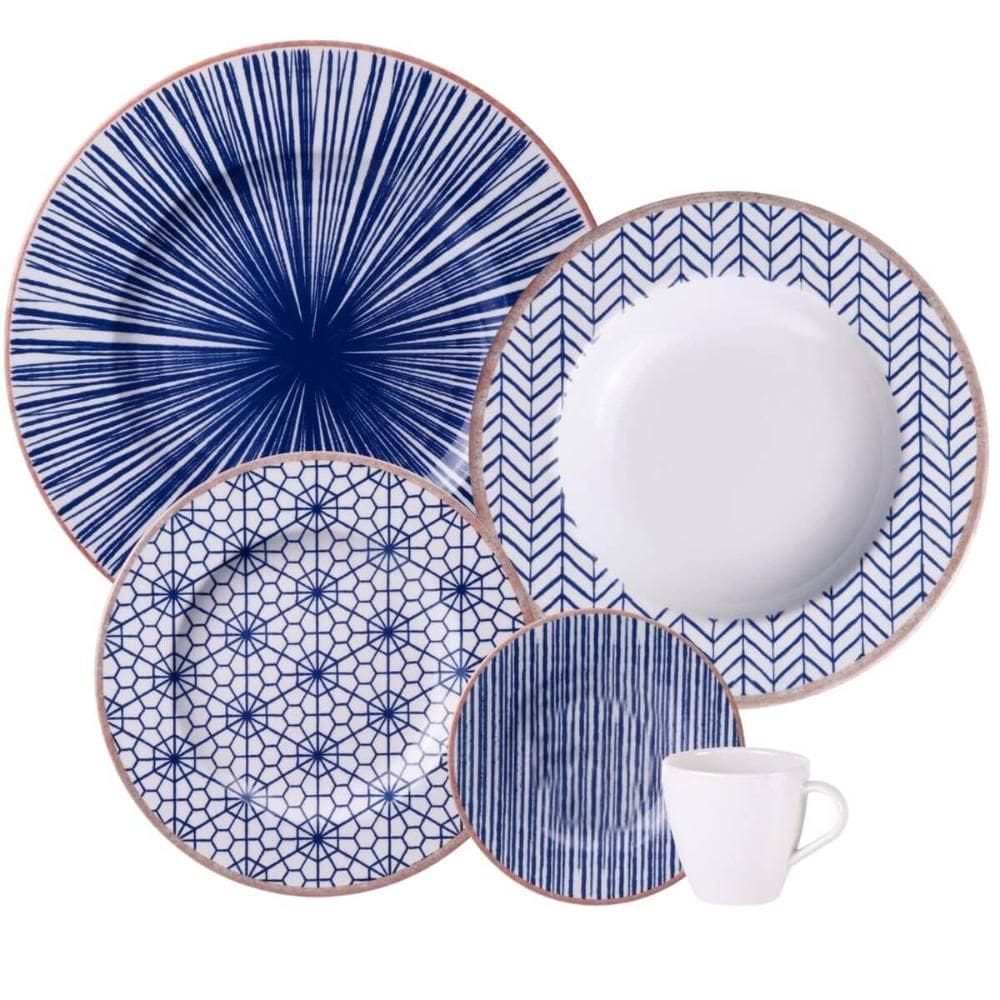 Aparelho de Jantar 20 Peças Tramontina Abstratta em Porcelan