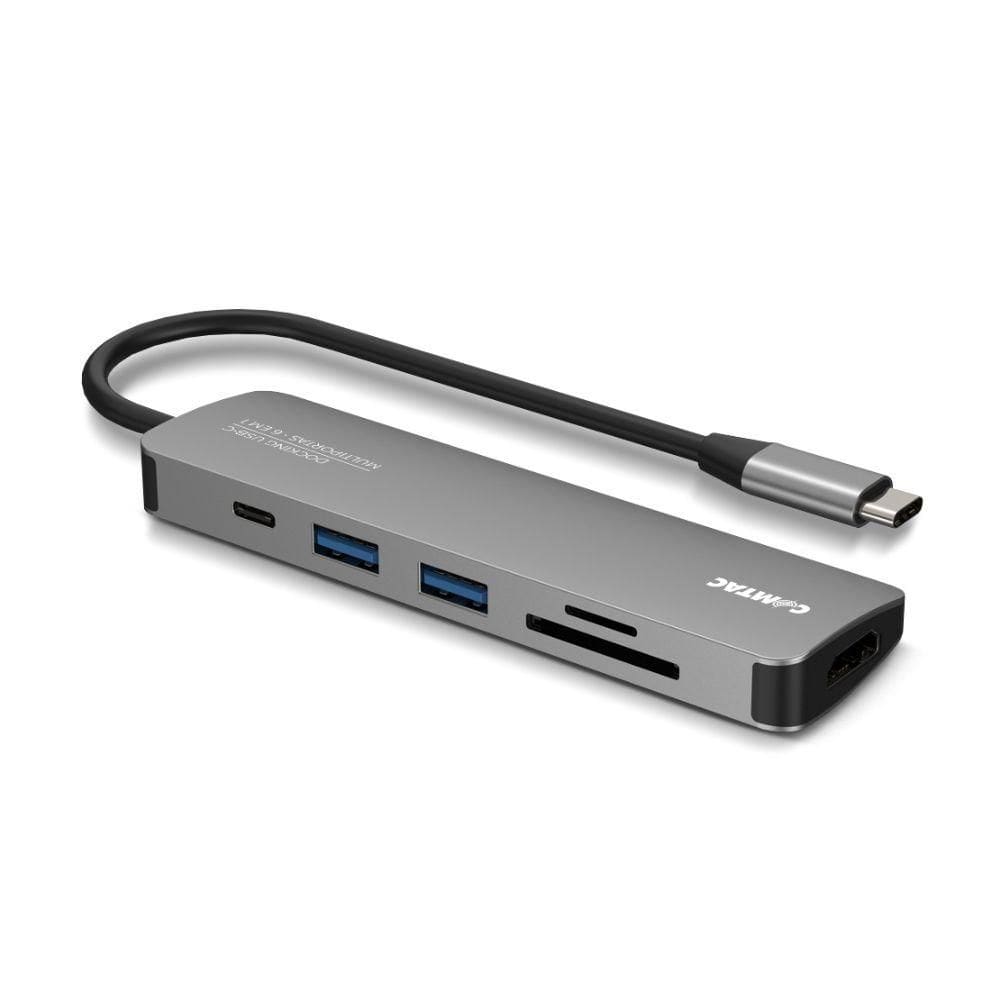 Hub USB-C Com 2 Portas USB 3.0, Com HDMI, Com USB-C, Com SD, Com Micro SD, Comtac, Aluminium 2011941