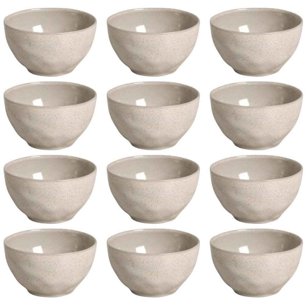12 Bowls Cerâmica 558ml Off White Cumbuca Orgânica Latte Porto Brasil Porções