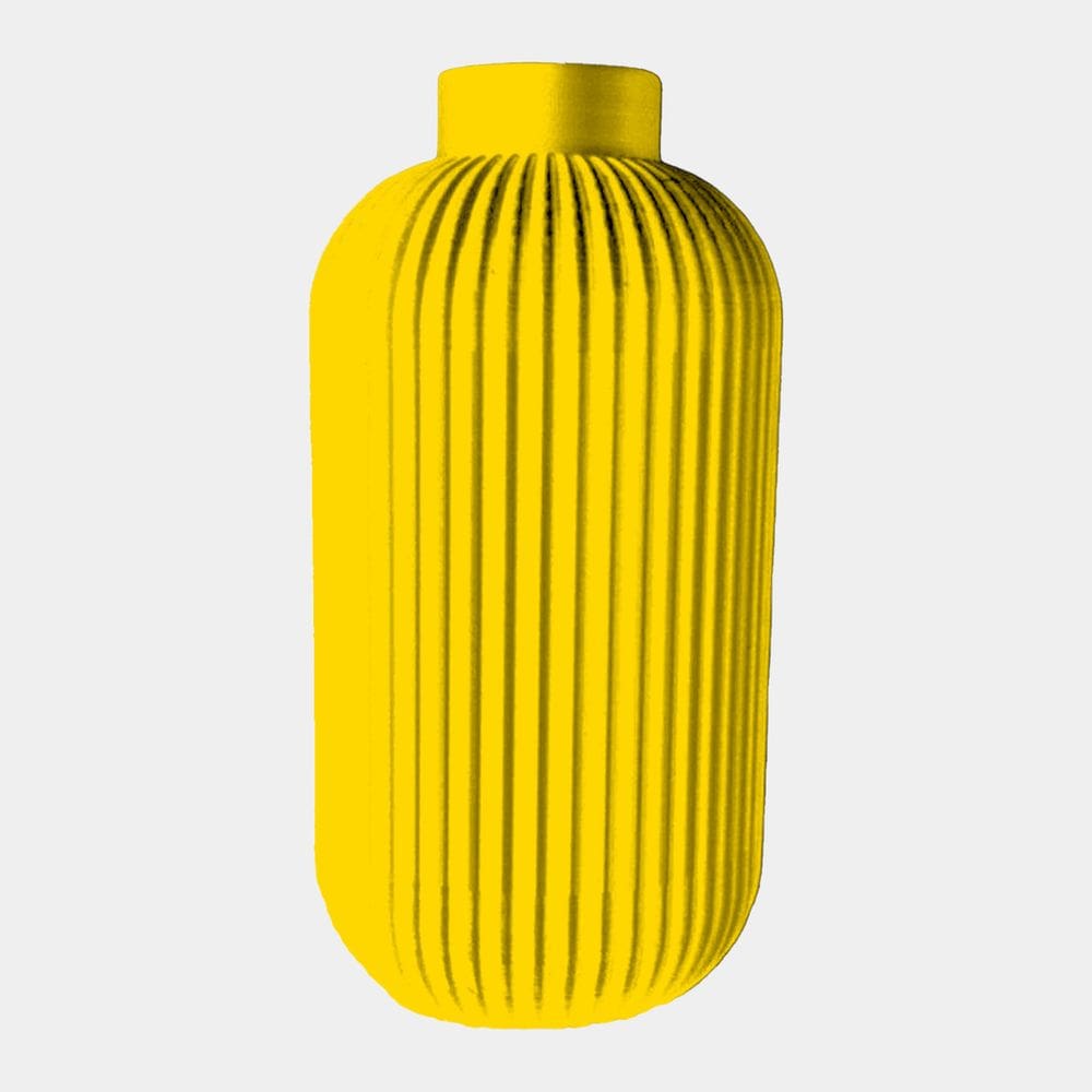 Vaso Decorativo - Modelo Alto Ribbed - Amarelo