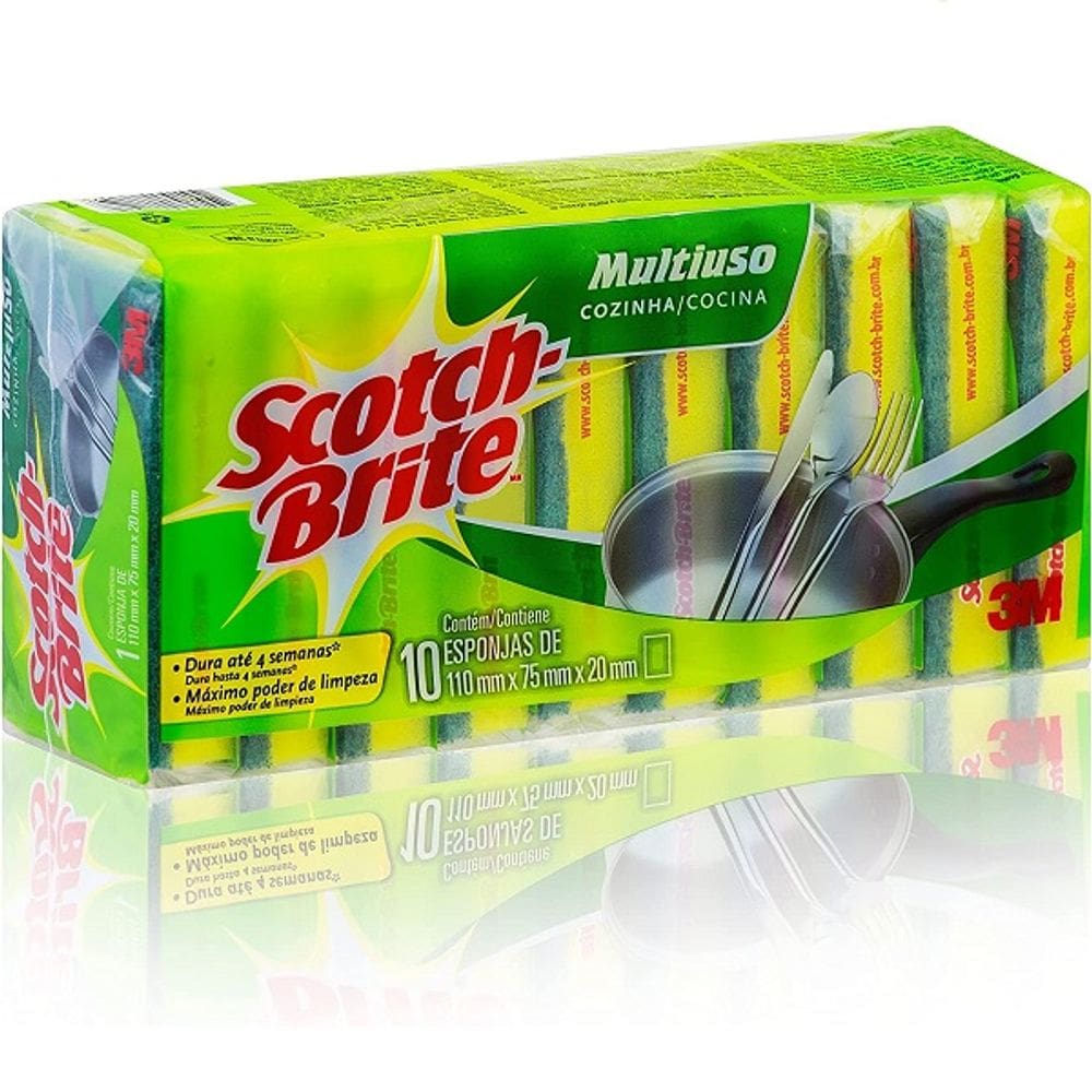 Esponja de Limpeza Pesada SCOTCH Brite 10 Unidades
