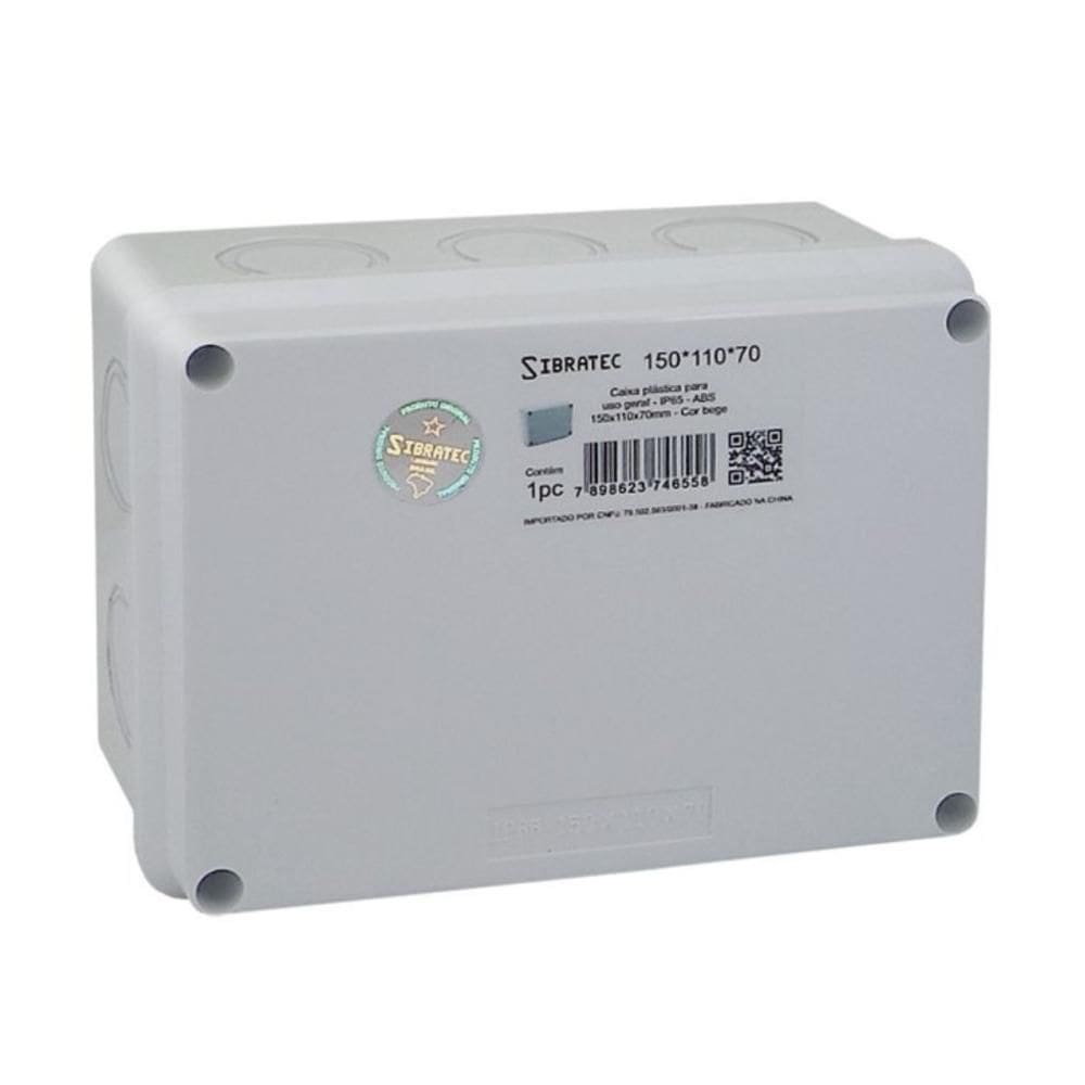 Caixa Plástica Multiuso IP65 Sibratec 10 Furos Ø32mm