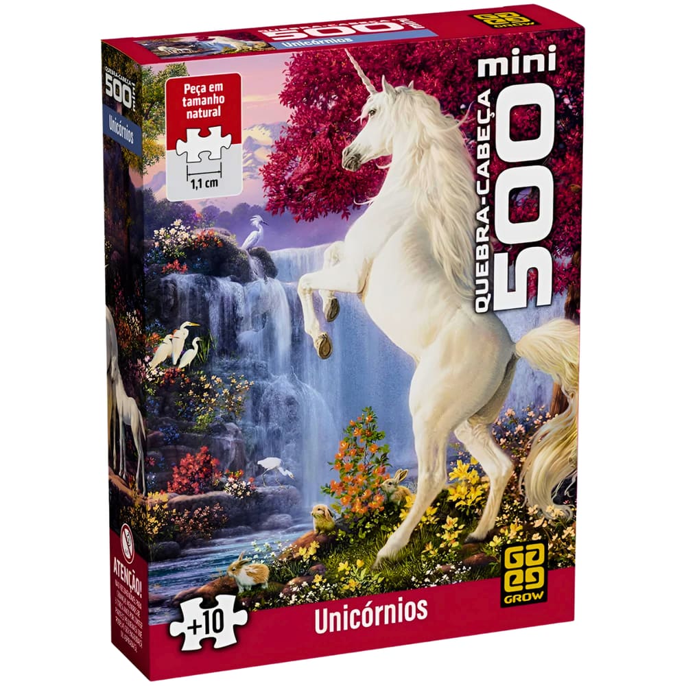 Mini Quebra Cabeça Puzzle 500 Peças Unicórnios Grow