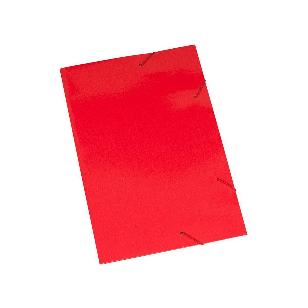 Pasta Cartão Duplex Abas E Elástico 20Un Polycart Vermelho