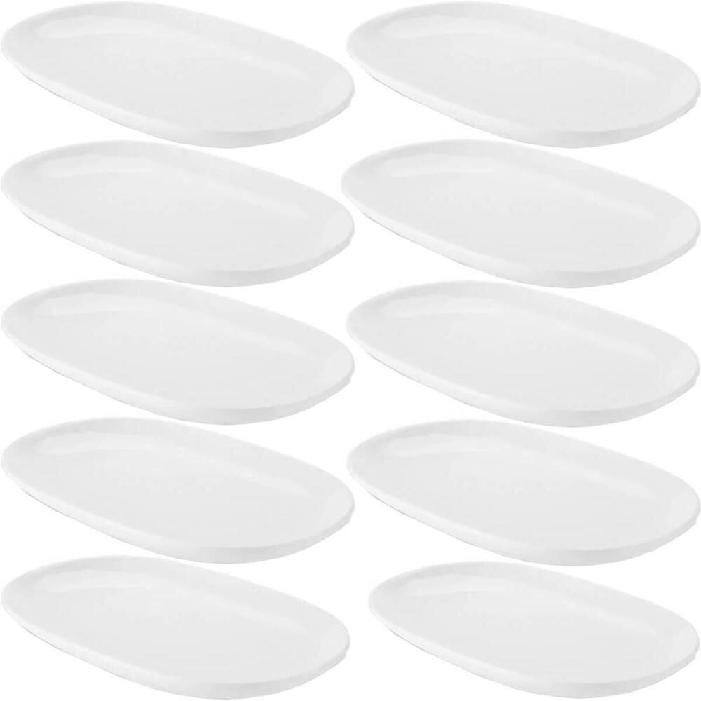 10 Travessas Saladeira Melamina Branca 26,2x17x2,6cm Buffet Restaurante Haus Concept