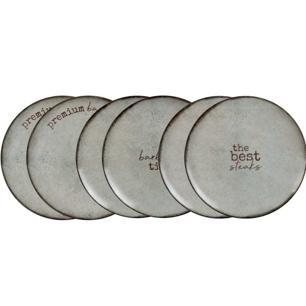 Jogo 6 Pratos Rasos Tramontina Porcelana 28cm Churrasco Rustic Mesa Posta
