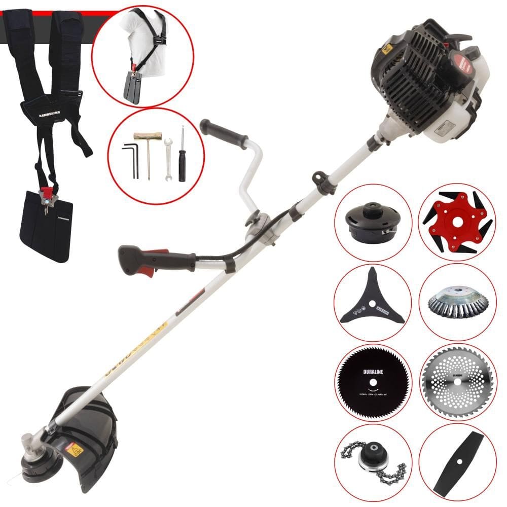 Roçadeira Multifunções Completa Kawashima KW52LE À Gasolina 2T 52cc 2,5HP Alta Rotação Ideal Para Todos os Tipos de Trabalhos Com 8 Opções de Cortes