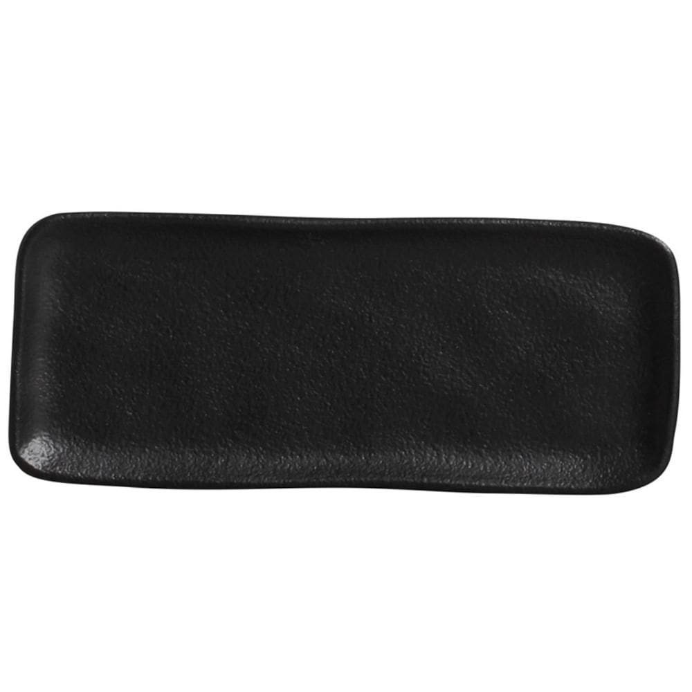 Kit 24 Travessas Cerâmica 22x9cm Orgânico Preto Matte Buffet Restaurante Porto Brasil