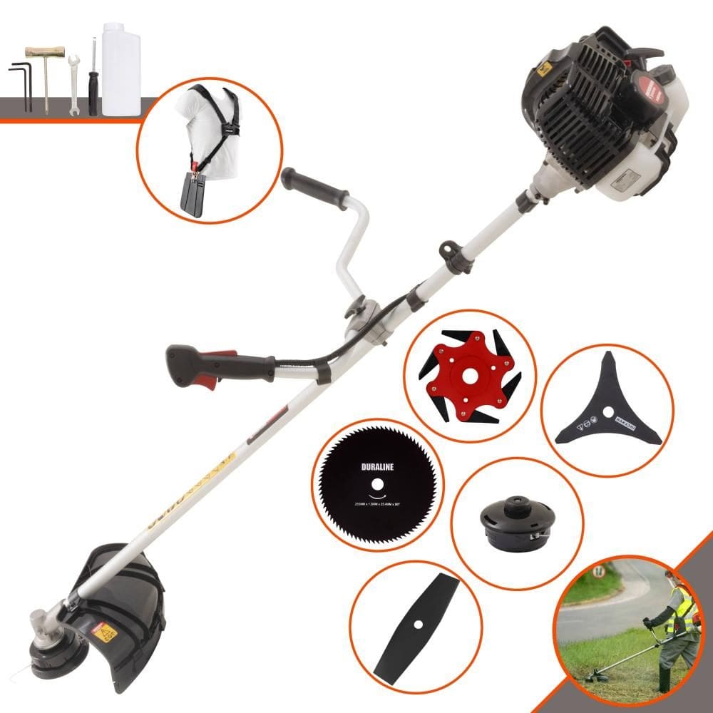 Roçadeira KW52LE À Gasolina 2T 52cc 2,5HP Completa Com Carretel de Nylon e Lâmina 3 Pontas + EXTRA Lâmina 2 Pontas, Lâmina 6 Pontas e Lâmina 80 Dentes