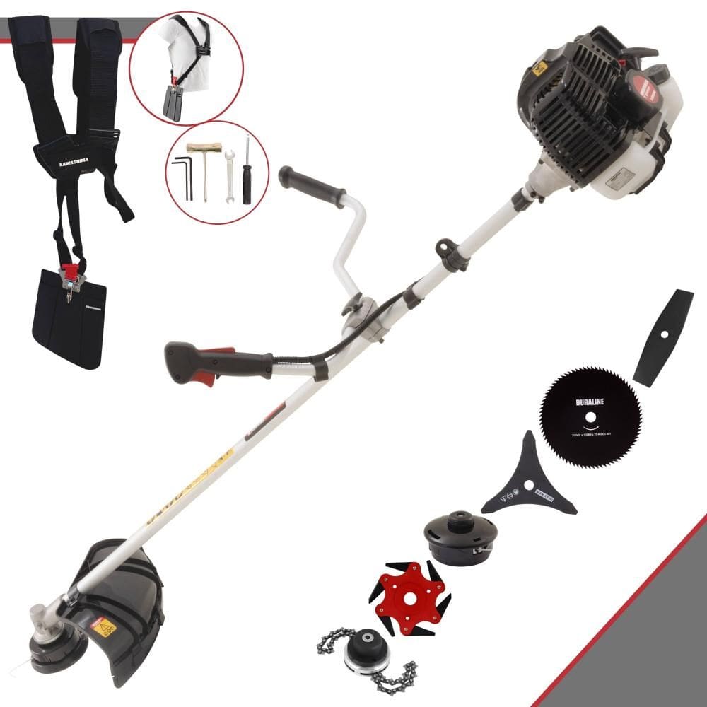 Roçadeira Multifuncional Kawashima KW52LE À Gasolina 2T 52cc Com Carretel + Faca 2 Pontas + Faca 3 Pontas + Faca 6 Pontas + Faca 80 Dentes + Trimmer