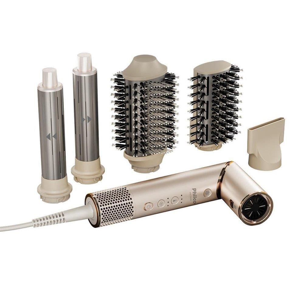 Secador 4 em 1 Philco PSC3500 - 1450W, 2 Velocidades, 3 Temperaturas, Cabo Dobrável, Dourado