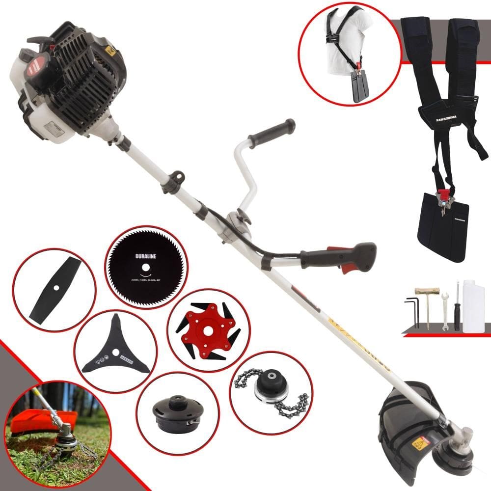 Roçadeira À Gasolina KW52LE Kawashima 52cc 2T 2,5HP Completa Com Carretel + Faca 2 Pontas + Faca 3 Pontas + Faca 6 Pontas + Faca 80 Dentes + Trimmer