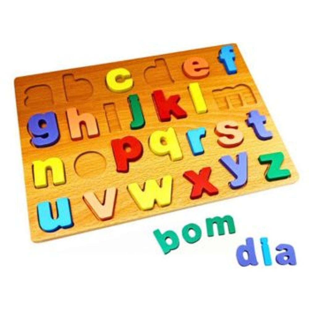 Encaixe Divertido Letras Minusculas Coloridas MDF Toymix Alfabeto Brinquedo Educativo Didatico