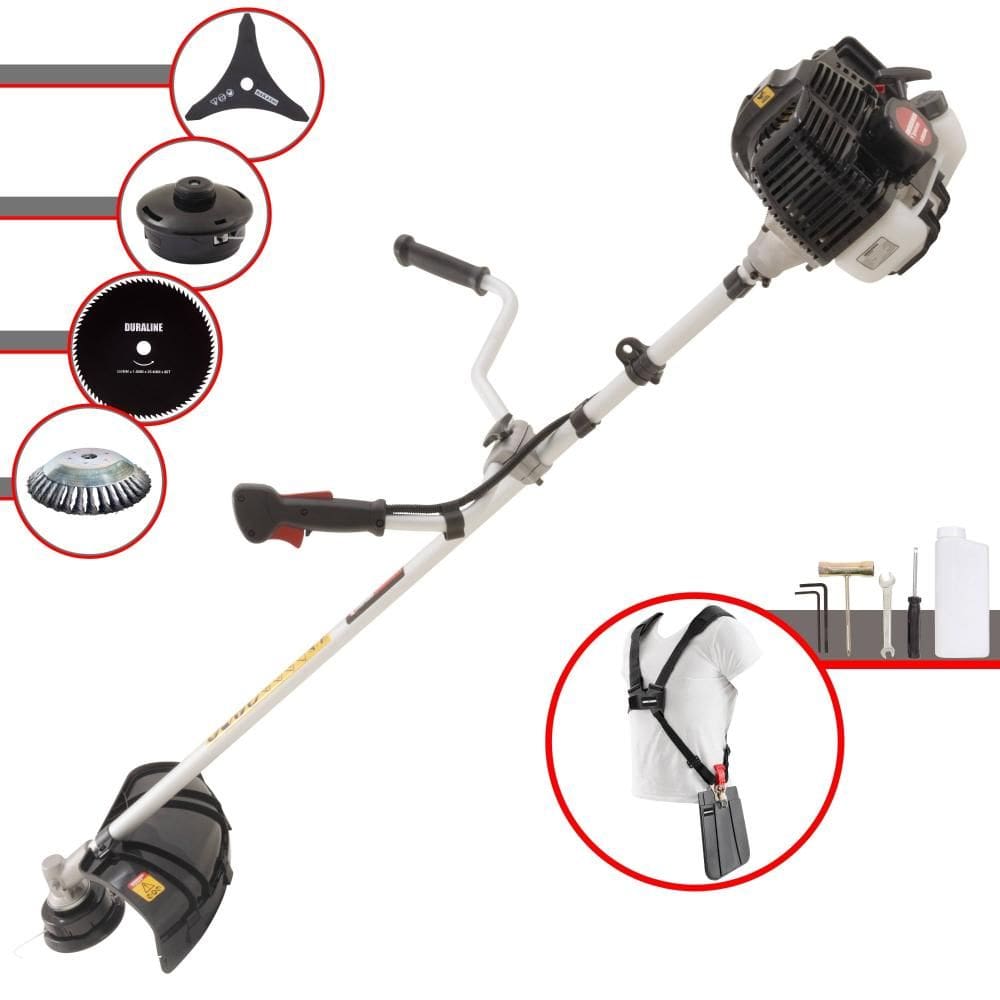 Roçadeira Máquina de Corta Grama À Gasolina KW52LE 2T 52cc 2,5HP Alta Rotação Com Carretel e Lâmina 3 Pontas + EXTRA Lâmina 80 Dentes e Escova de Aço