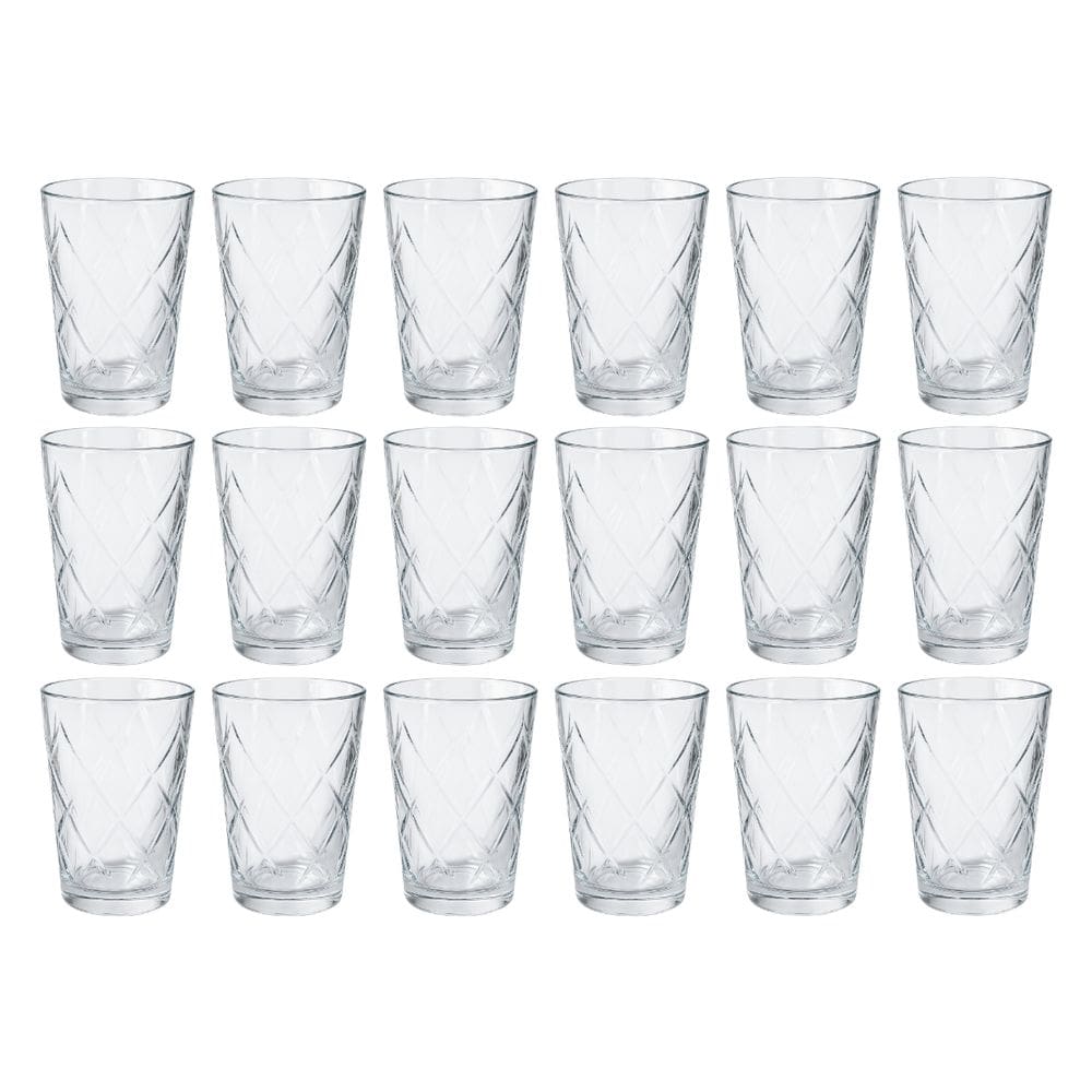 Jogo de 18 copos vidro arizona redondo luxo 200ml transparente