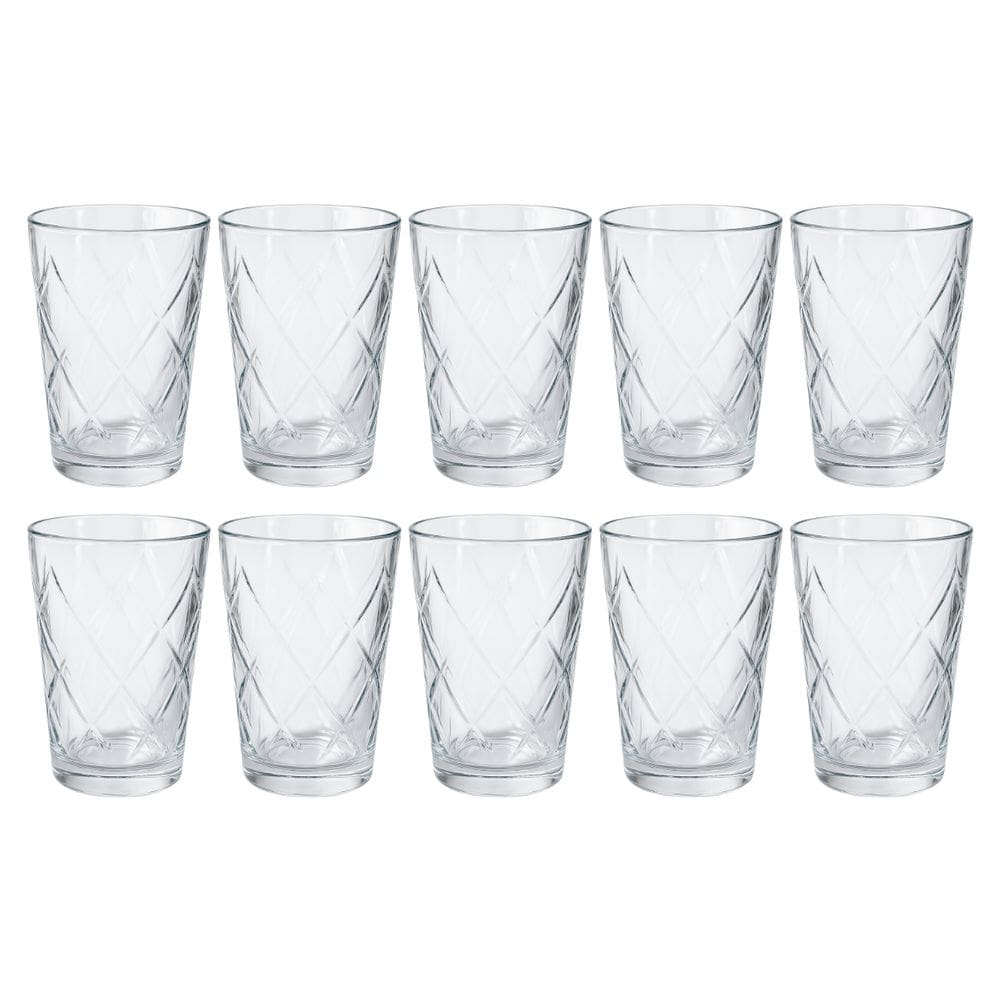 Jogo de 10 copos vidro arizona redondo luxo 200ml transparente