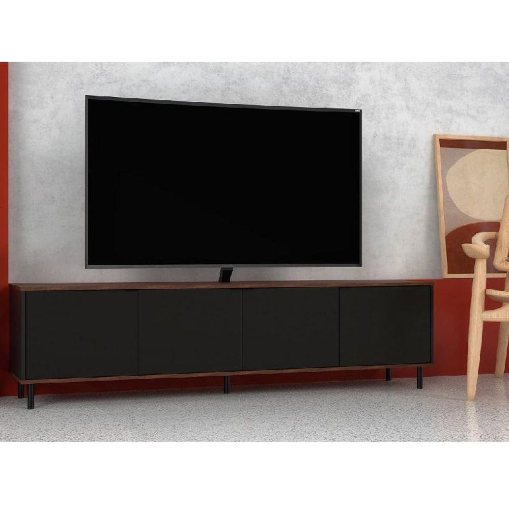 Rack Home Para TV 50” 183cm Preto Castanho
