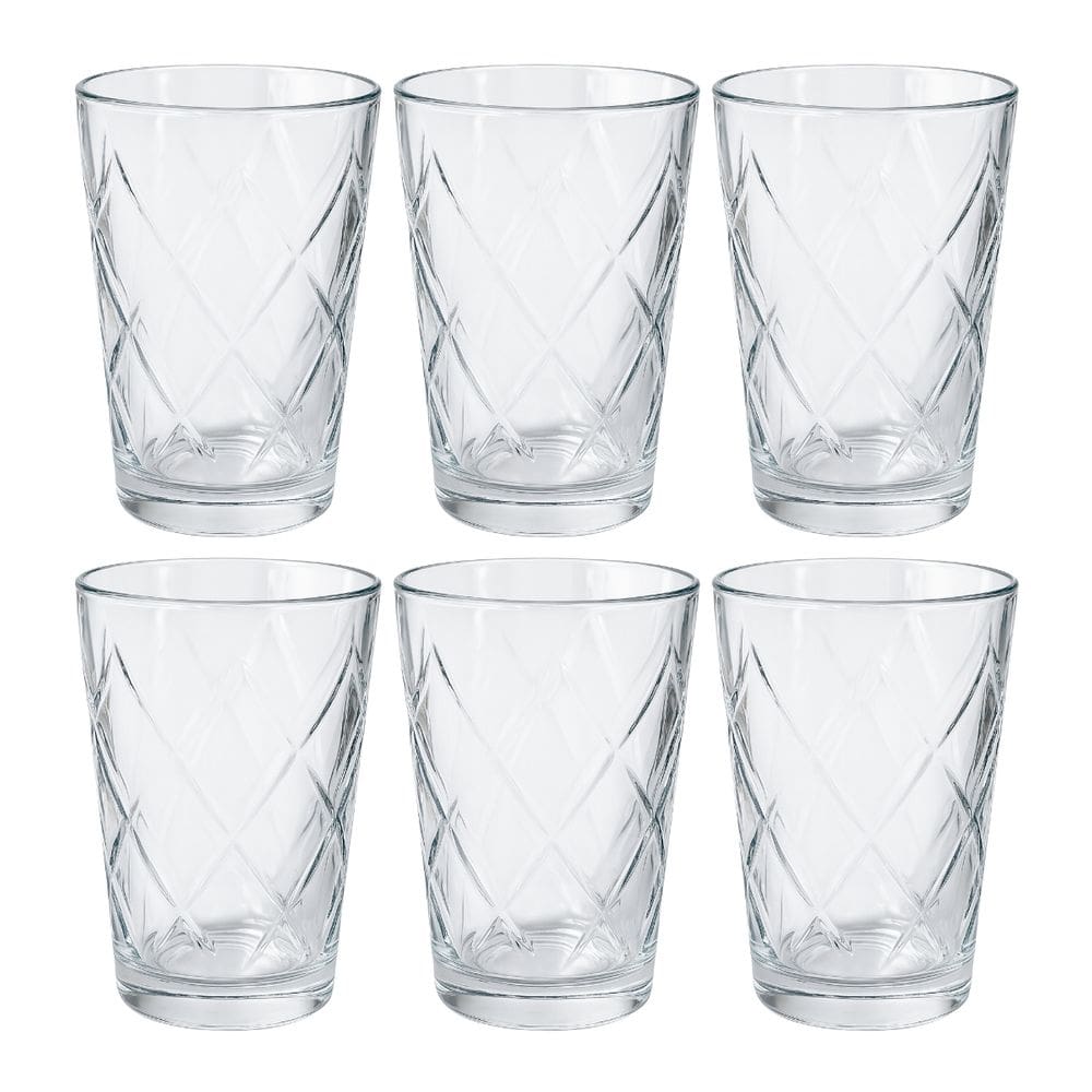 Jogo de 6 copos vidro arizona redondo luxo 200ml transparente